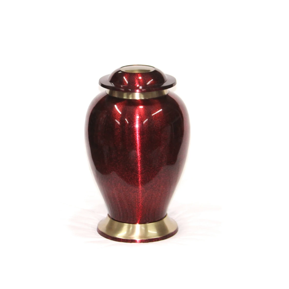 Unique look Red glossy Finish Brass Cremation Urn for human ashes Direct from Manufacture in cheap Price .