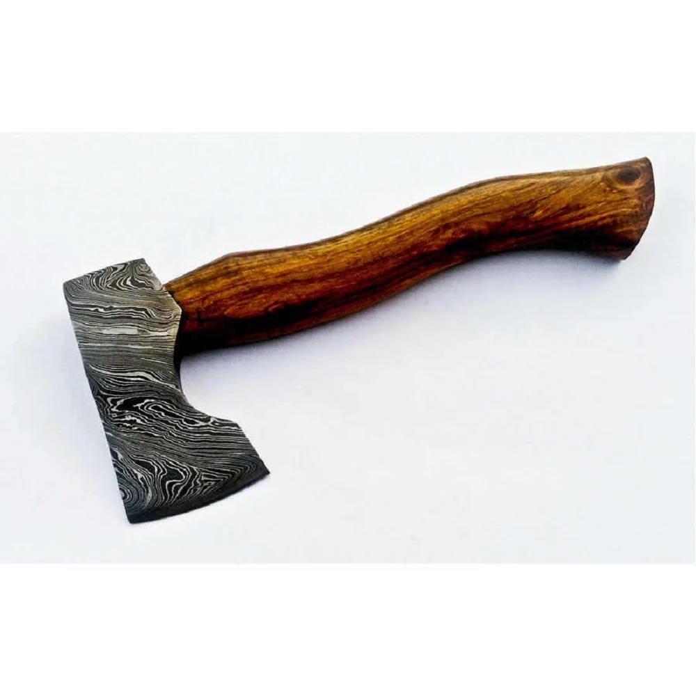 
Custom Handmade Damascus Steel Viking Style Axe Camping Axe High Quality Tactical Axe Hatches With leather sheath AX-15 