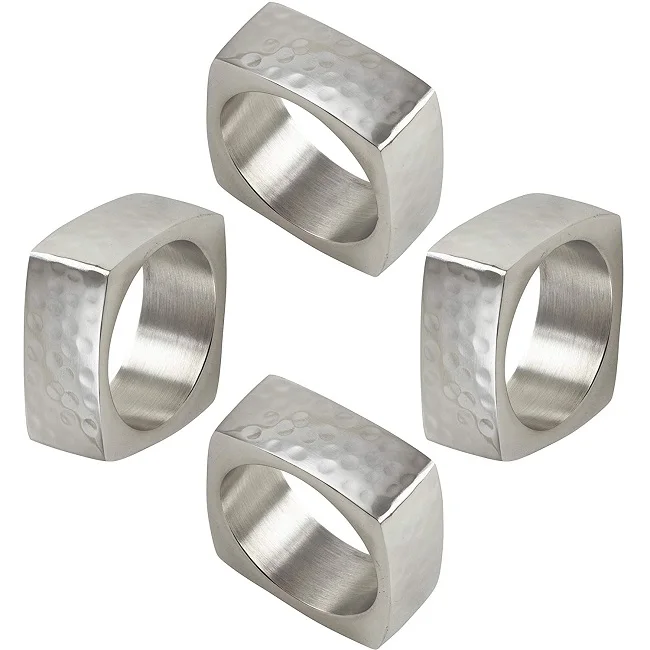 Metal Sheet Napkin Holder Ring With Silver Plating Finishing Round Shape Fancy Design Premium Quality For Serving