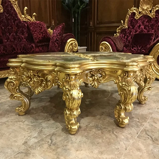 Red Gilded Grand Sofa, Baroque Style Milan Sofa Sets Large Sofa, Velvet Luxurious Royal Gilded Gold Leaf 24K Living Room Sofa