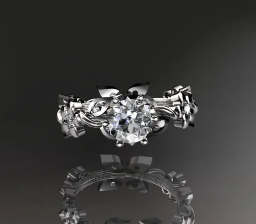 Enormous design moissanite colorless diamond DEF Certified solitaire ring 10k/14k  White gold Low price worldwide delivery