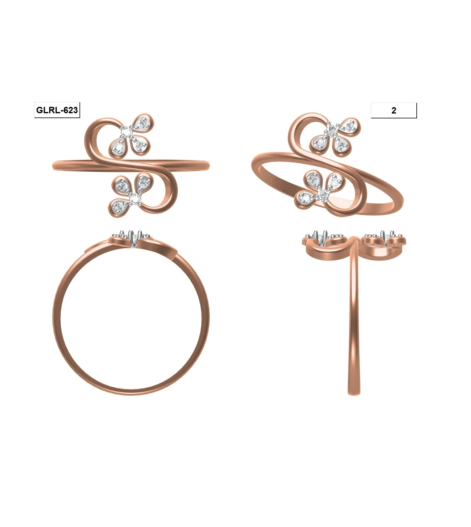 
Maamoona Jewelry engagement ring 0.05ct 18K White,Yellow & Rose Gold Natural Diamond rings for girl 