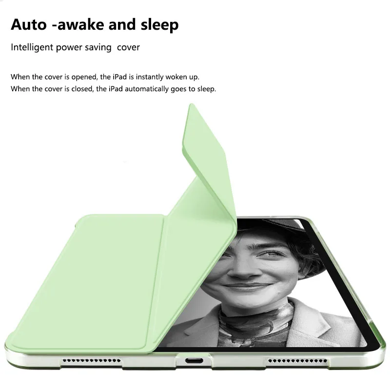 For iPad Mini 6 2021 Case 8.3 inch Trifold PU Leather PC+TPU Stand Protective Tablet Cover For iPad mini6 case 2021