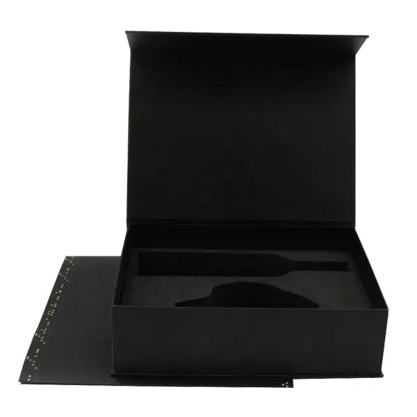 Black Wine Box Manufacturer Custom Packaging Hard Cardboard Luxury Candle Box Unique Oral Gold Foil Logo For Gift Packaging