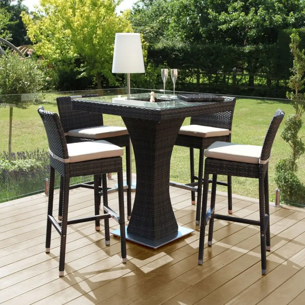 4 Seat Square Bar Set with Ice Bucket