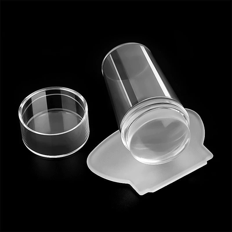 Wholesale Pure Clear Jelly Silicone Nail Stamp Transparent Nail Art Stamper For Nail Stamping Plate