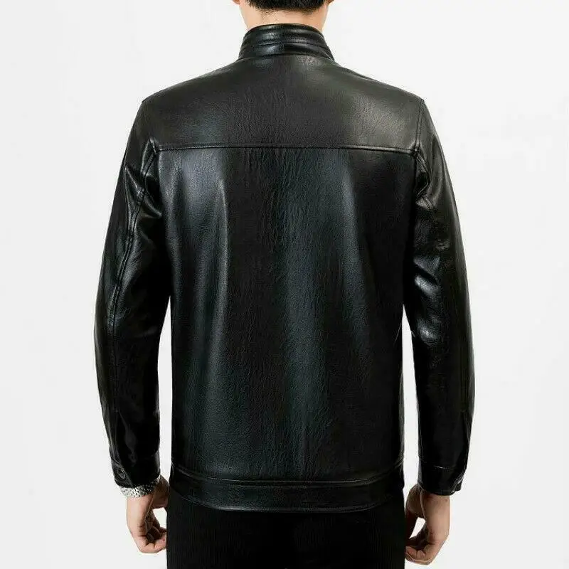  Мужская куртка из искусственной кожи деловая верхняя одежда с меховой подкладкой и воротником-стойкой 2021 оптовая цена