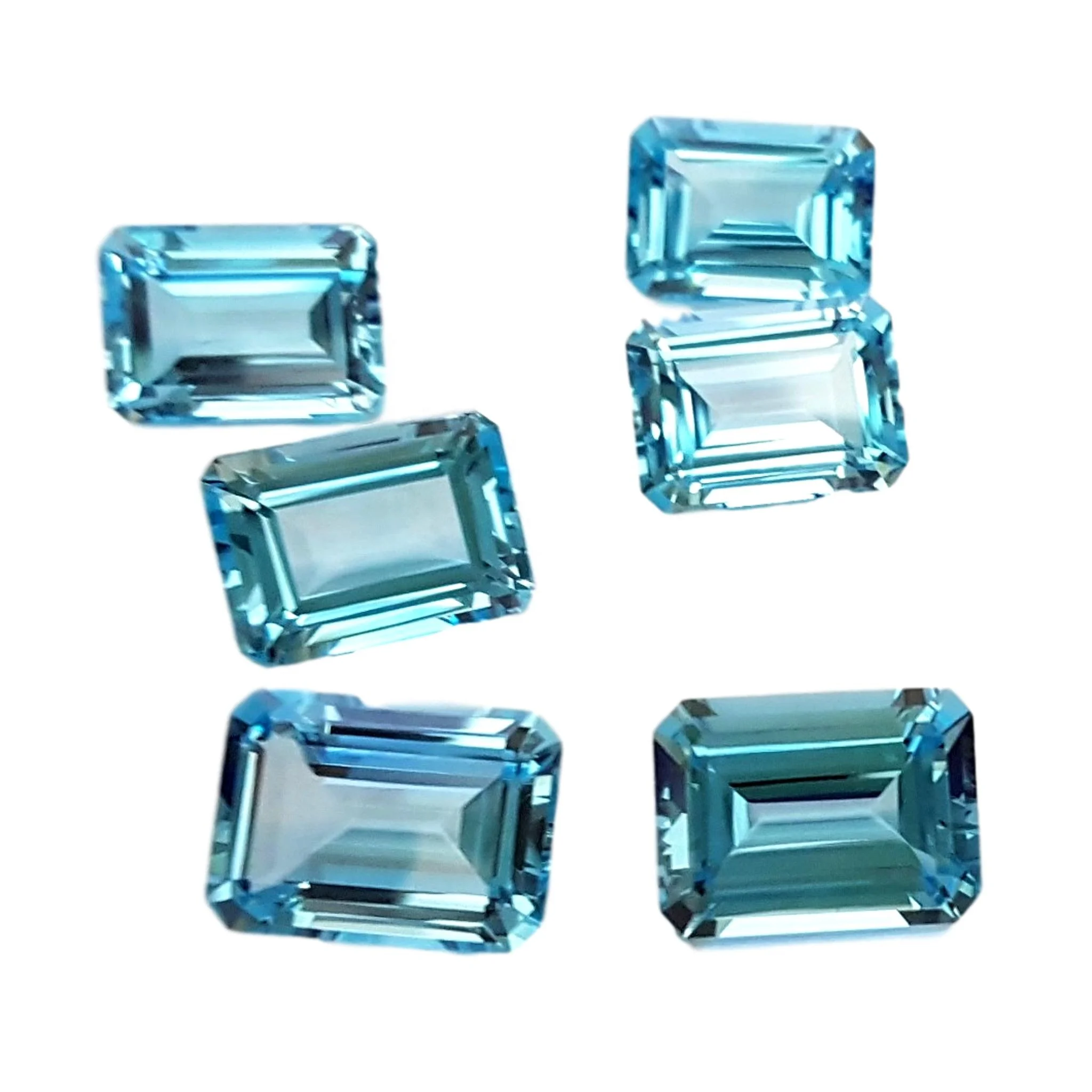 Emerald Cut Natural Sky Blue Topaz Gemstone Natural Gemstone All Shapes And Sizes Cut On Custom Orders In Wholesale Prices In