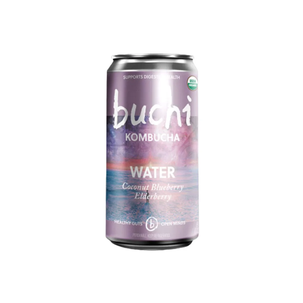 Buchi Kombucha 12/8oz Water Coconut Blueberry Elderberry Organic Kombucha Can Premium Quality