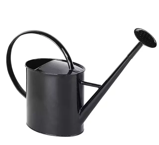 Декоративная кастрюля черного цвета для полива сада ручной растений оцинкованная металлическая