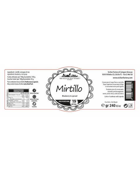 Best Seller 2022 Vegan Gluten Free Tasty Fruit Jam Blueberry Jam Perfect as Cake Filling with no Pectina