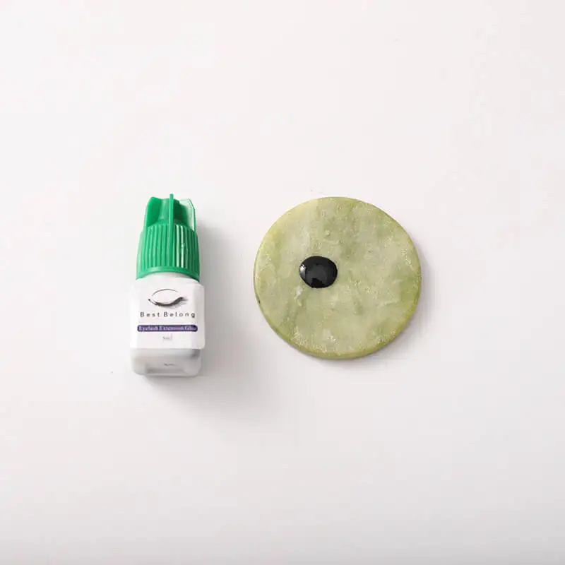 Wholesale Price Pink Green Jade Glue Stone For Holding Eyelash Extension Russian Volume Lashes Jade Stone Glue Holder