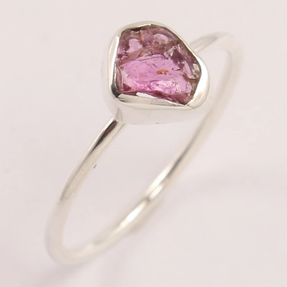 Pink Tourmaline Gemstone 925 Solid Gemstone 925 Solid Sterling Silver Handmade Ring Fashion Ring For Women Bulk Supplier