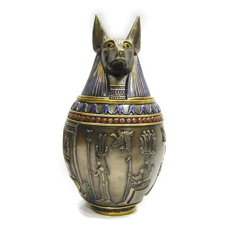VERONESE дизайн-египетский CANOPIC -ANUBIS-холодная литая бронза-OEM
