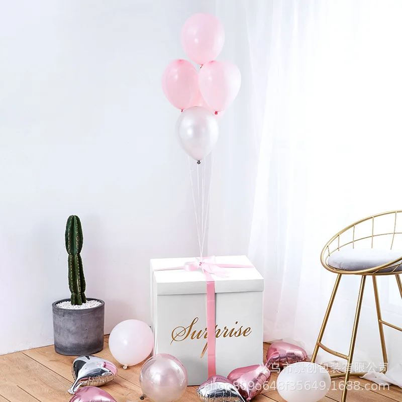 March Hot Sale Birthday Anniversary Wedding Handmade White Black Gold Explosion Surprise Box DIY Rose Large Gift Box