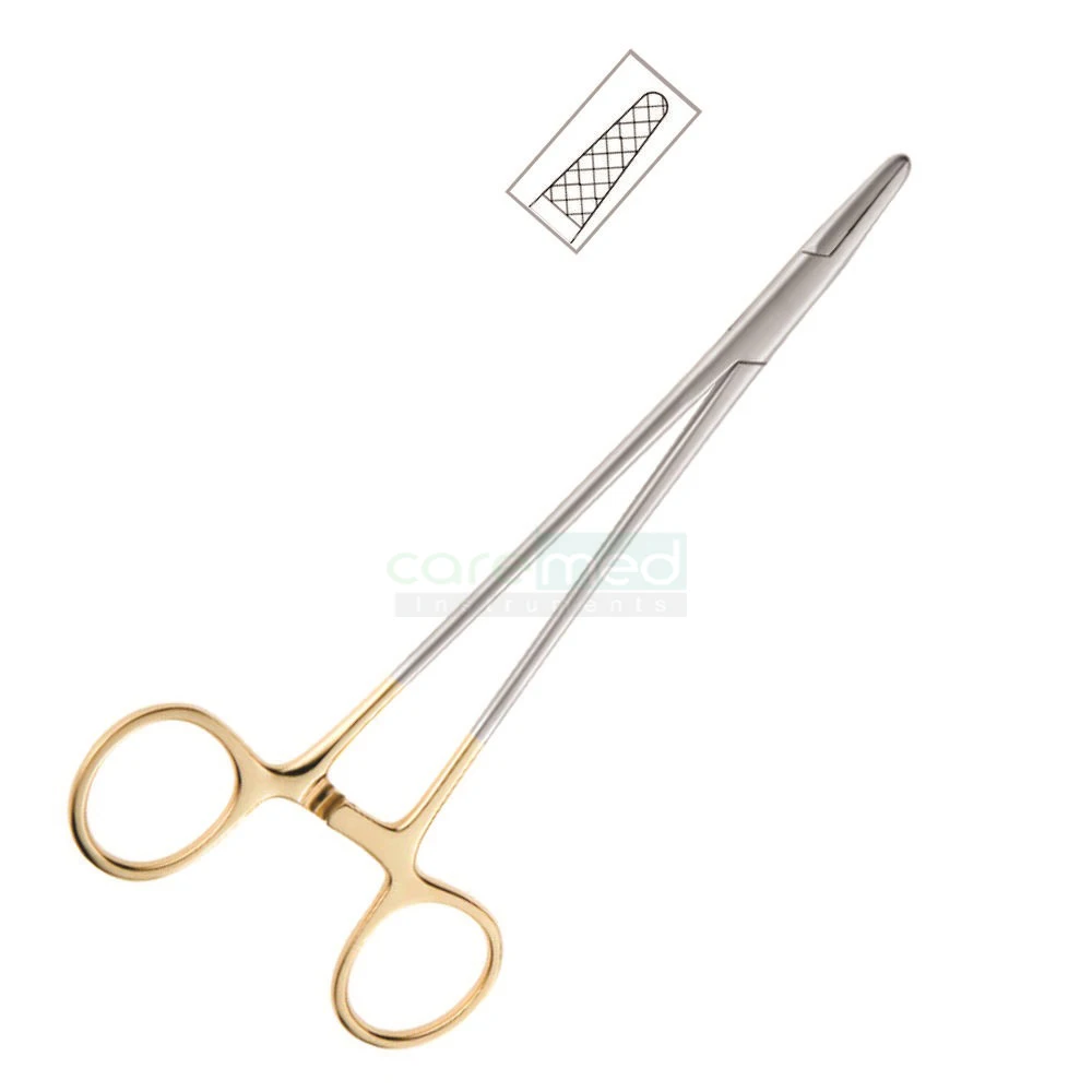 Customized Medical Devices Mayo Hegar Needle Holders With Tungsten Carbide Size 14cm | Caremed Instruments