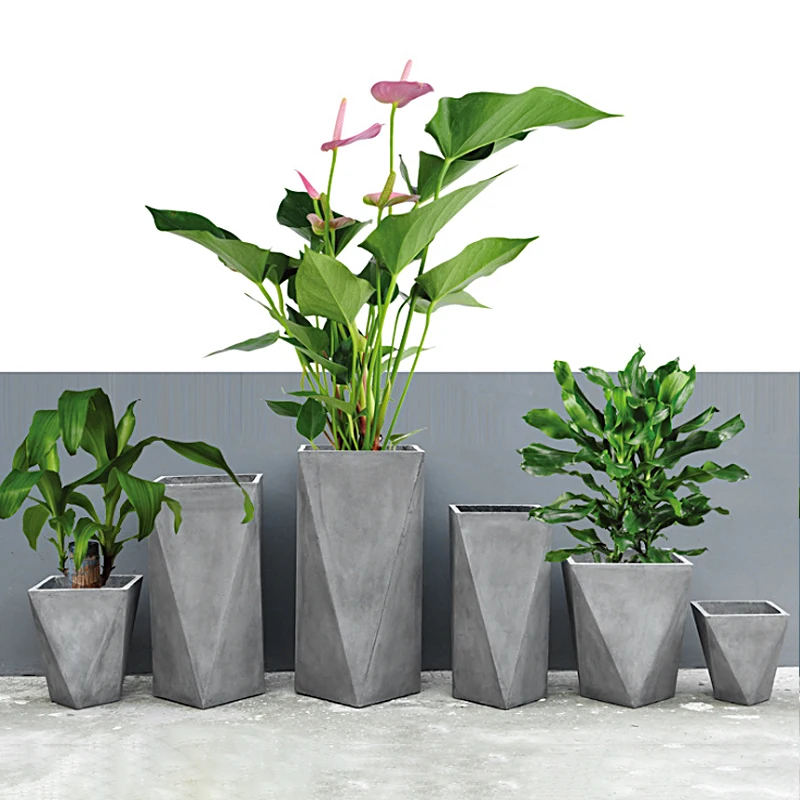 
Cement flower pot Square Round flower pot Decorative Large Flower Pot Decor for Home Indoor Office 