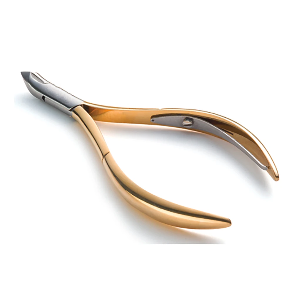 Высококачественные кусачки для ногтей полузолотые тонкие края одна пружина маникюр красота уход за