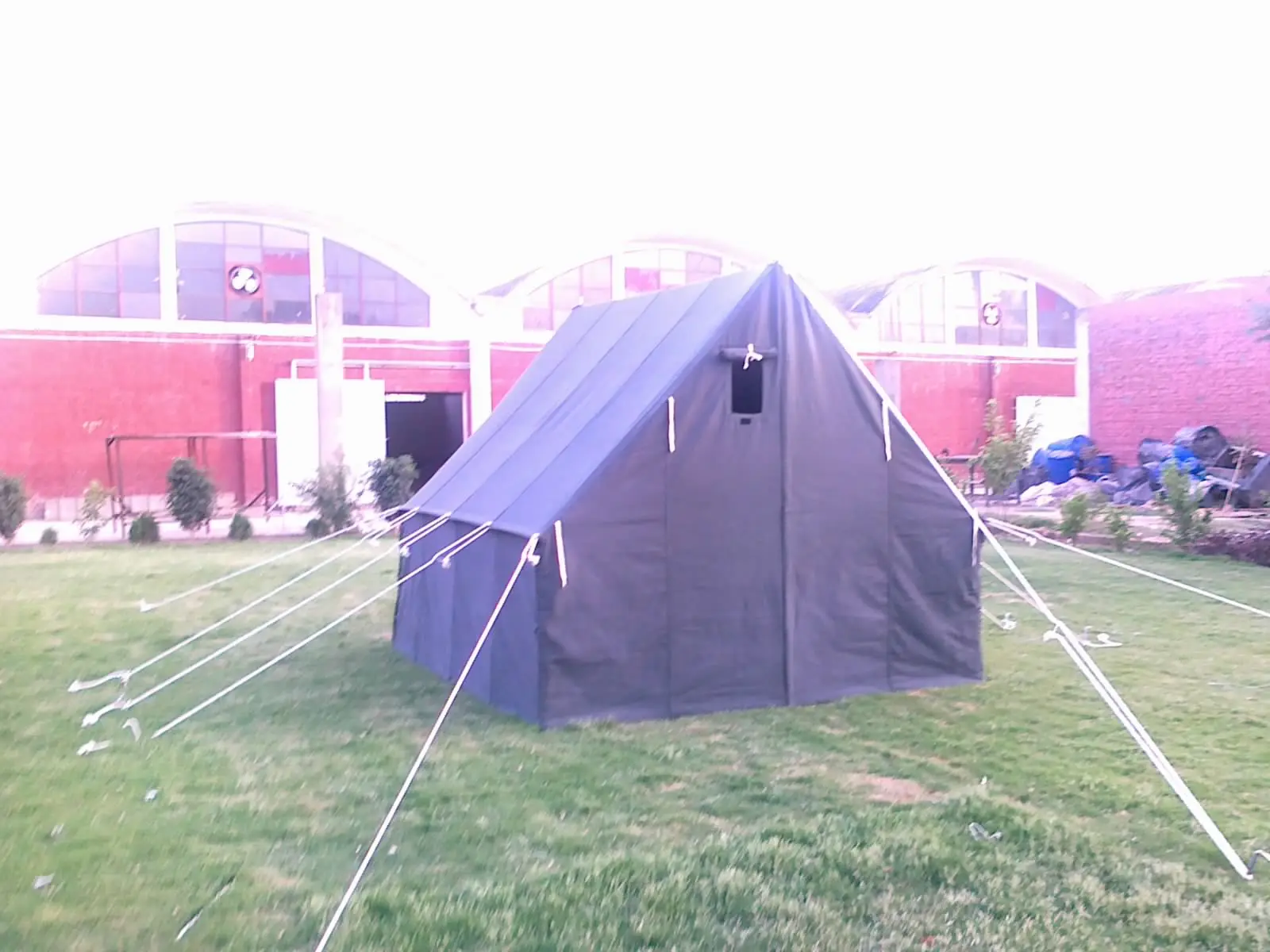 Heavy Duty Waterproof Canvas Insulated Green Tent Ridge Style Small One Man Tent Outdoor Two Men Half Shelter Canvas Tarp Tent