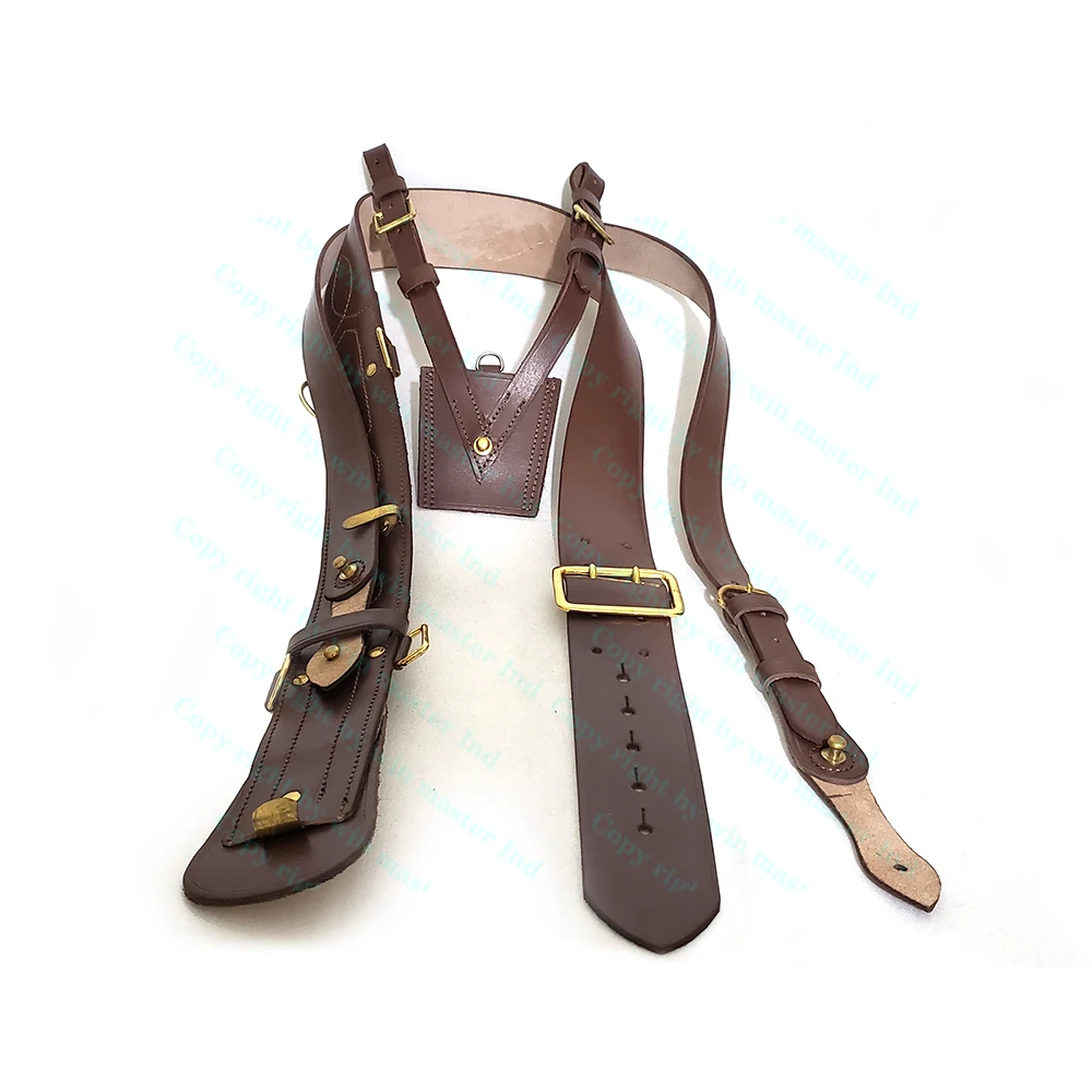 SAM BROWNE LEATHER BELT & CROSS STRAP Ceremonial OFFICERS SHOULDER BELTS