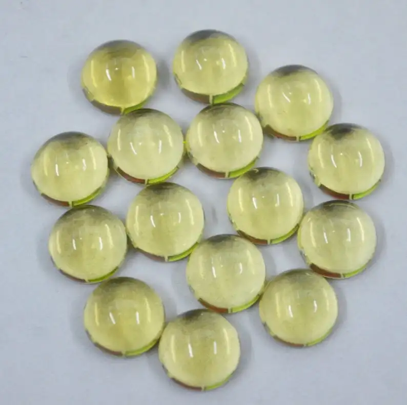 Натуральный лимонный кварц Круглый Кабошон 15x15 мм свободный драгоценный камень индийские украшения домашний декор модный