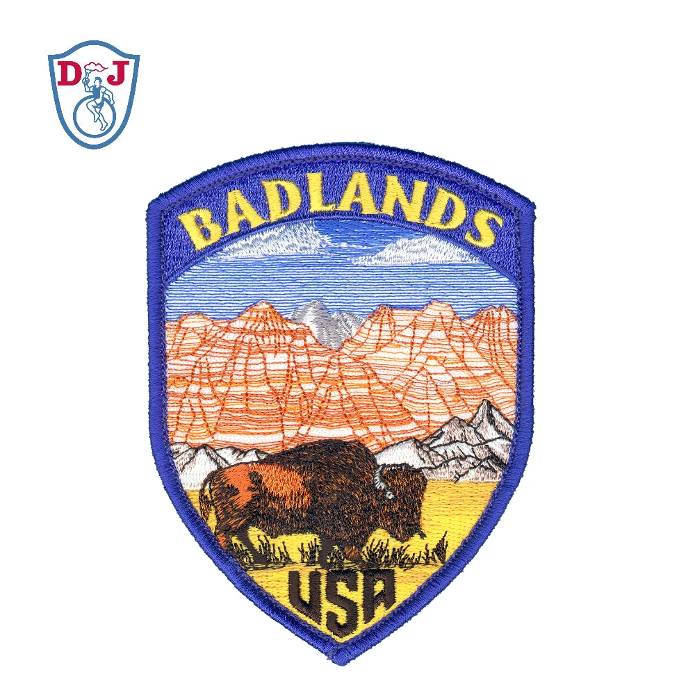 Wholesale Custom Embroidery Arm Badge Hoover Dam national park designs for Jacket