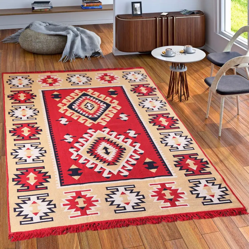 2022 DESIGN TRADITIONAL PATTERN COTTON RUG KILIM WHOLESALE CARPET 120x180 CARPET FOR LIVING ROOMS