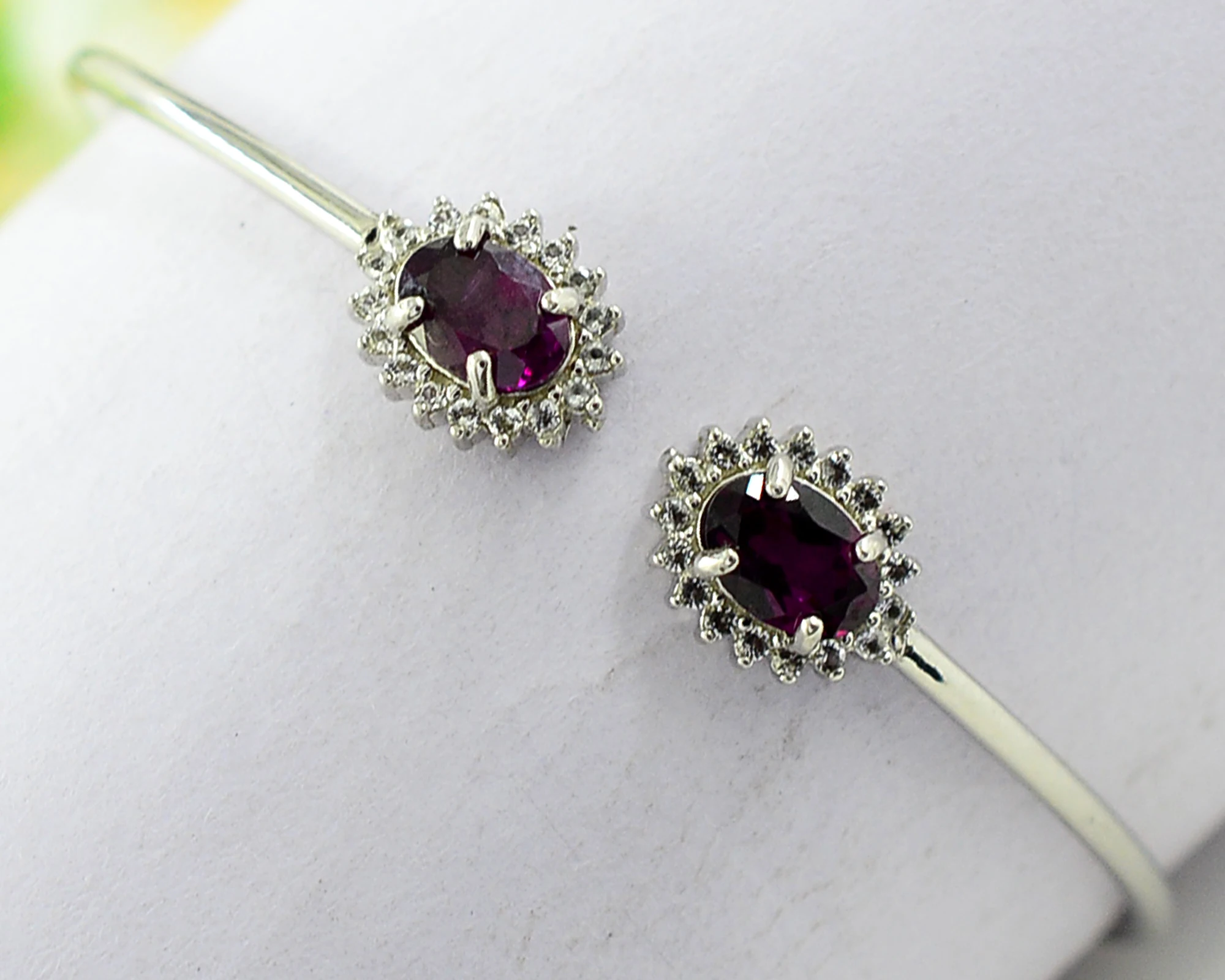 Высококачественный родолит гранат 7x5 мм натуральный драгоценный камень 925 твердый серебро для женщин регулируемые манжеты Бенгальский от Jaipur производитель