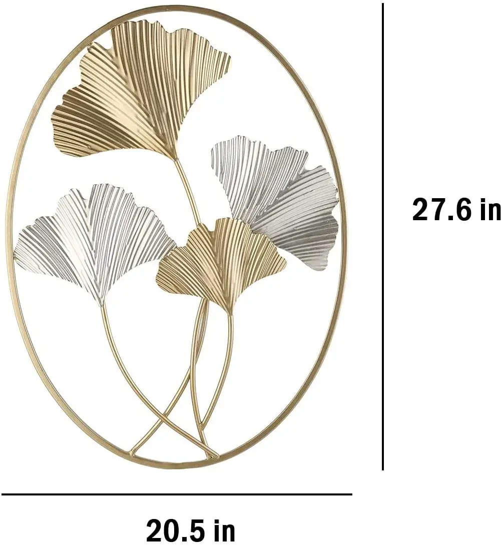 Stylish wall Arts decorations for home art House Bedroom Living Room Frame Art Hanging Flower Metal Home Wall Decor Gold Color