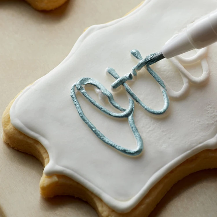 Горячая Распродажа стильная ручка с кисточкой-аппликатором/металлическая съедобная