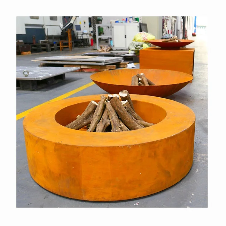 Customized Outdoor Camping Corten Stainless Steel Fire Pit Bowl  Folding Iron Stove Wood Burning Fire Pit Stove