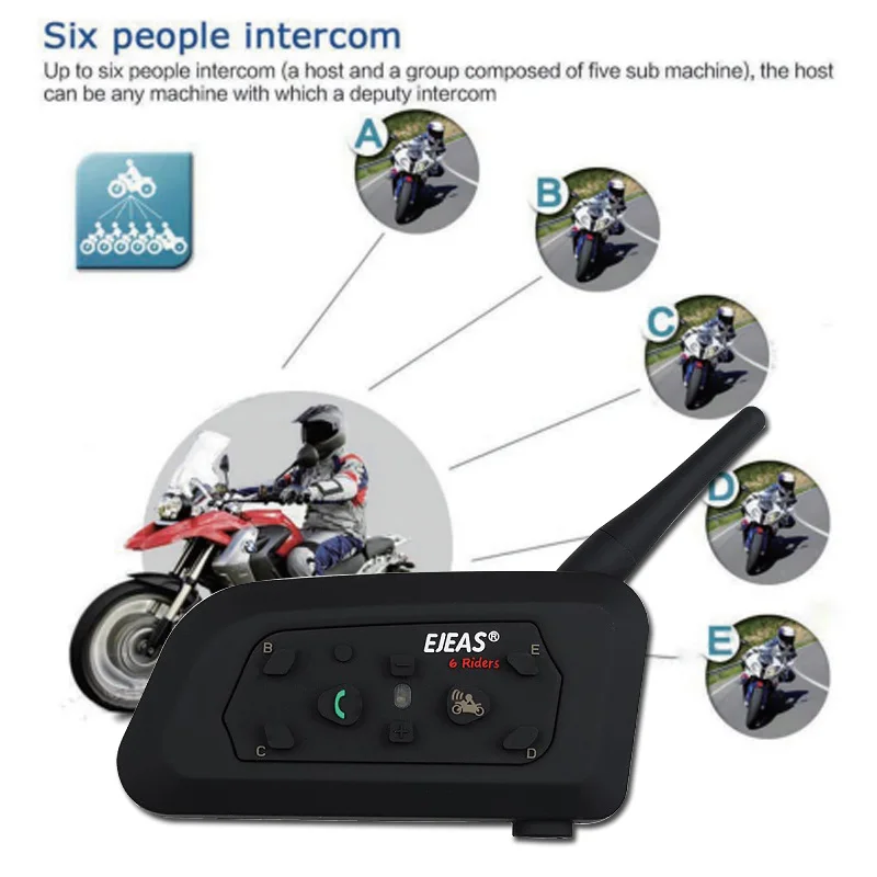 Helmet Intercom Motorcycle Communication System Interphone Moto Helmet Bluetooth Headset BT Intercomunicador