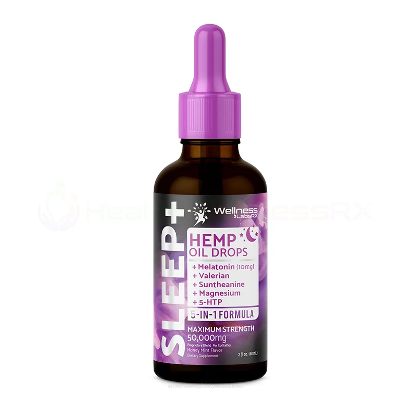 
Hemp Oil Tincture Drops for Sleep & Restlessness with Melatonin, Valerian, 5-HTP, Suntheanine, Magnesium - 50000mg 