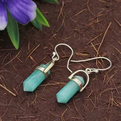 Amazonite Pencil Hanging Earring