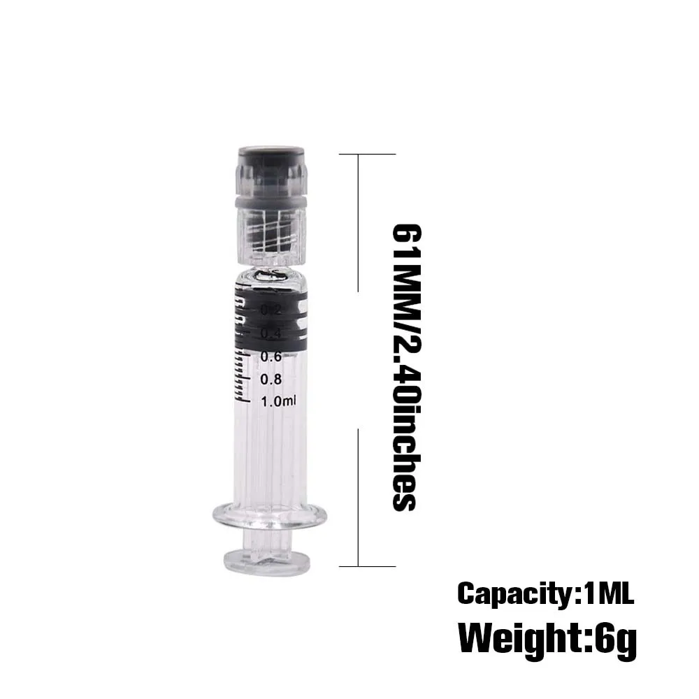  Новый шприц для автомобильного инжектора 2021 портативный с замком Luer Lock 1 мл 0 5 стеклянный конопляного масла банка индивидуальной упаковкой в наличии
