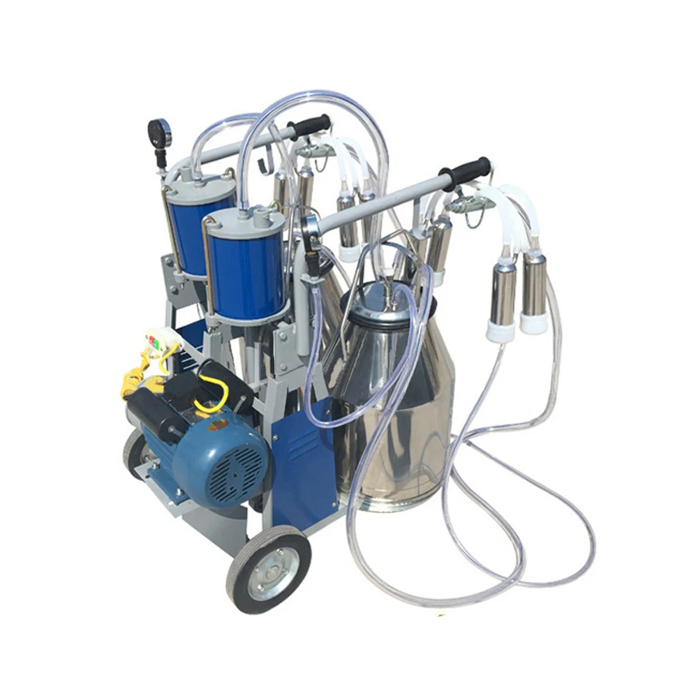 Stainless Steel Double Bucket Portable Cow Milking Machine
