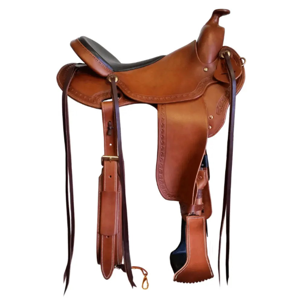 Horse trail saddle -2021 Custom WESTERN TRAIL HORSE BLACK LEATHER