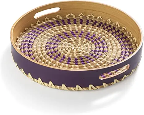 Whosale Natural Bamboo Seagrass Tray Bamboo Tray Seagrass Tray Made In Vietnam