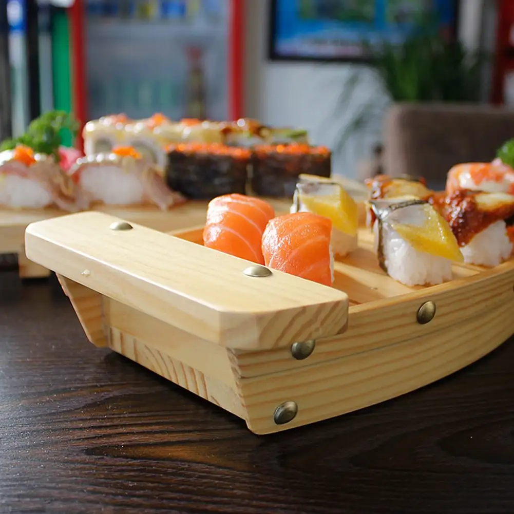 Wooden sushi tray boat/Sashimi boat/Sushi serving tray high quality from Vietnam factory 2022