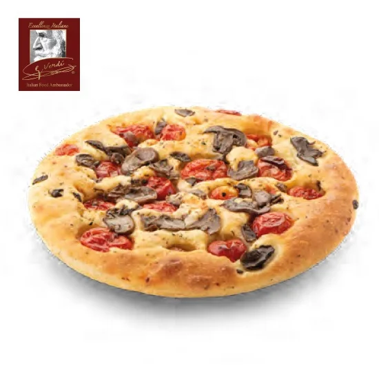 
 550 г круглая фокачая пуглиейская с помидорами и грибами, выбор хлеба Джузеппе Верди, Сделано в Италии  