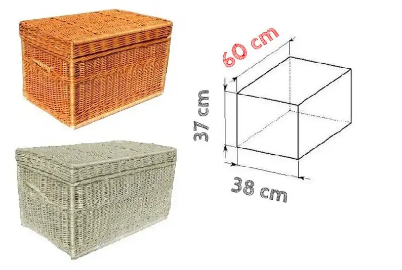 Antique Classic Hand Woven Rattan Storage Chest Wicker Trunk