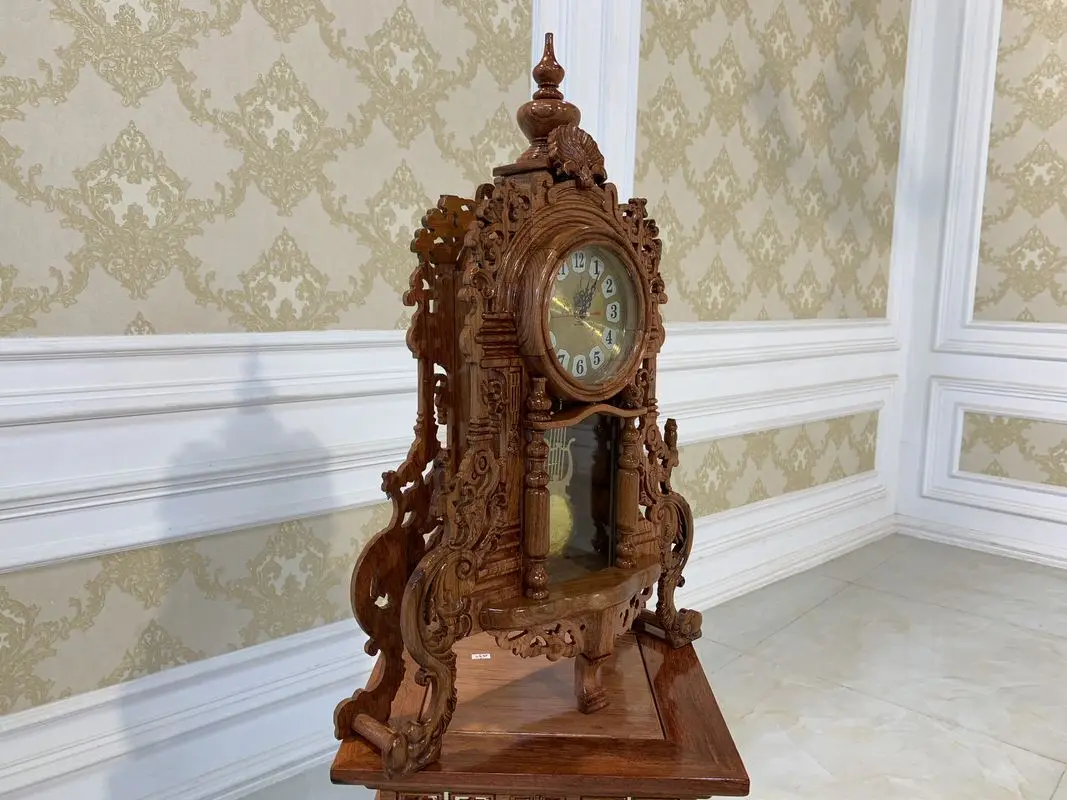 Padouk wooden tower clock