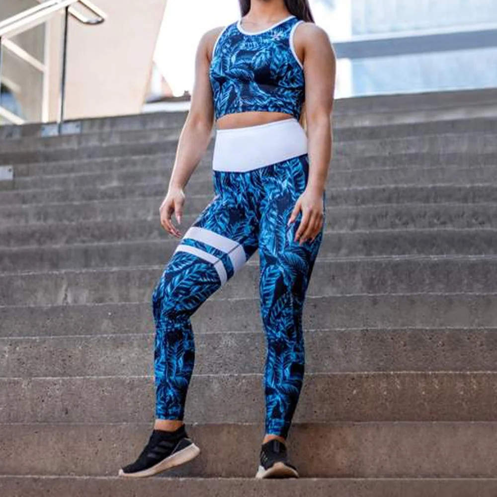 Custom patterned design workout leggings with your own private logo design  sublimated stretchable gym yoga tights leggings pant