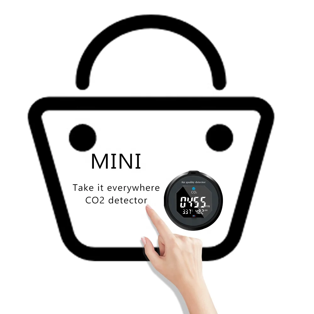 Air Quality Detector PM2.5 Mini Body Carbon Dioxide PM1.0 Detection PM10 Haze Particle Monitor