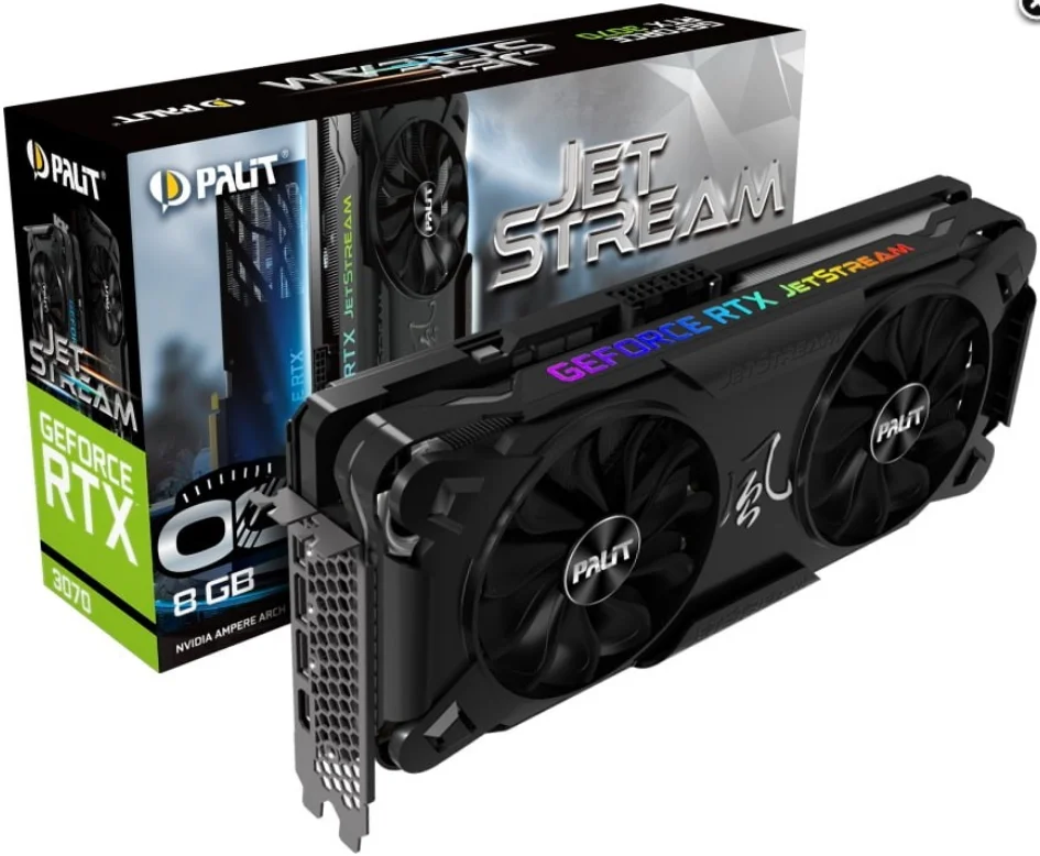 Новый Palit GeForce RTX 3070 JetStream OC NE63070T19P2-1040J 8 Гб GDDR6 256-бит PCI-E 4,0 настольная видеокарта Non-lhr