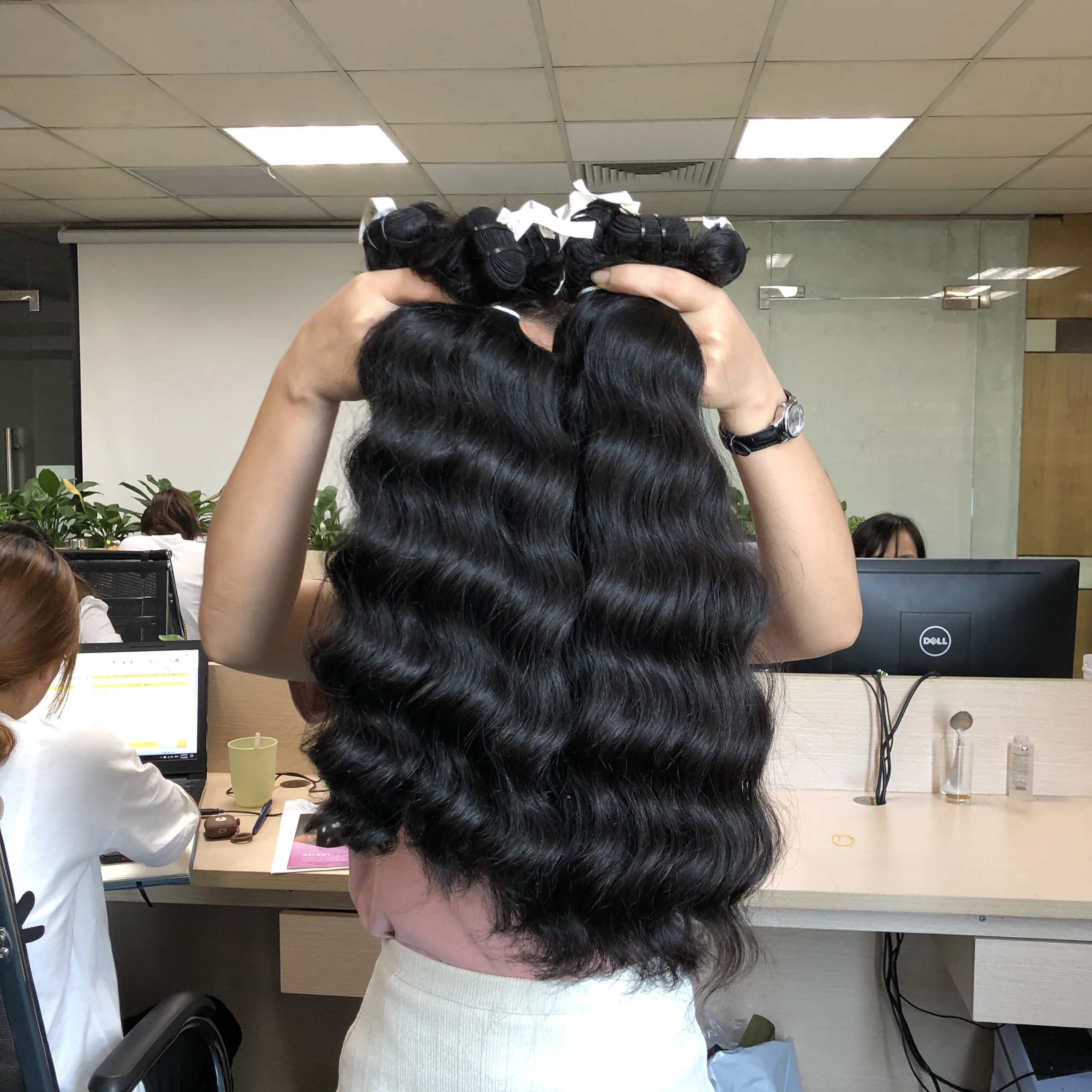 Волосы Belady натуральные волнистые 100% русские пряди волос 100 грамм с> = 60% длинное соотношение без химической обработки