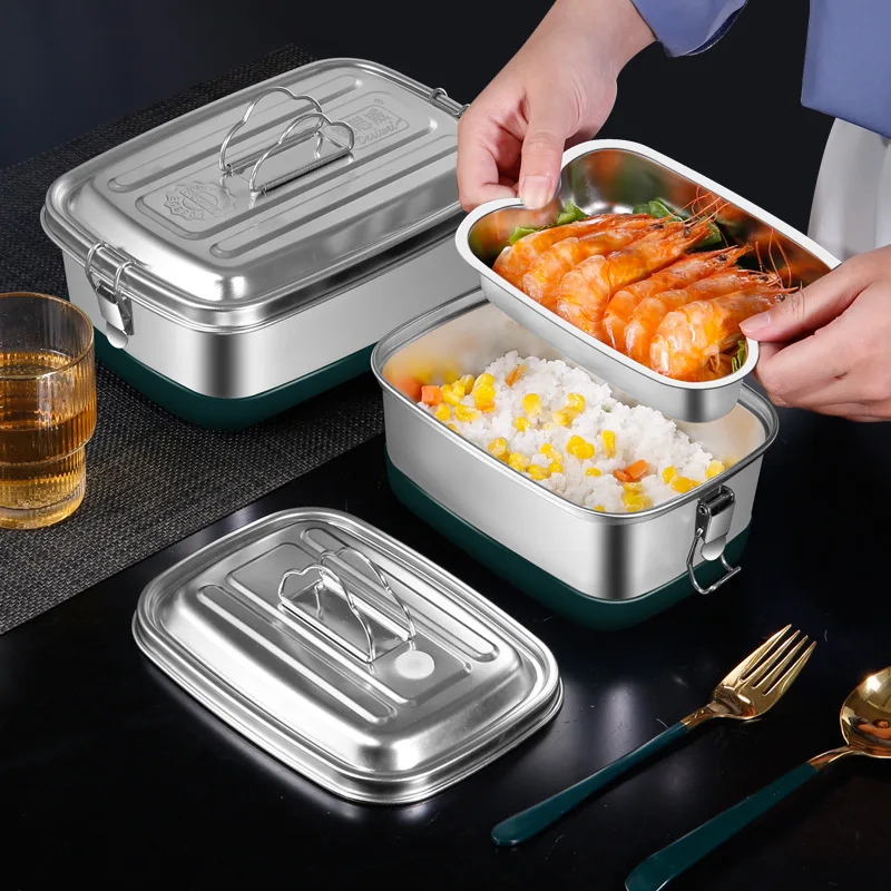 2021 Amazon  Hot Selling Eco-friendly Stainless Steel Leakproof Bento Lunch Box With Lid Food Storage Container
