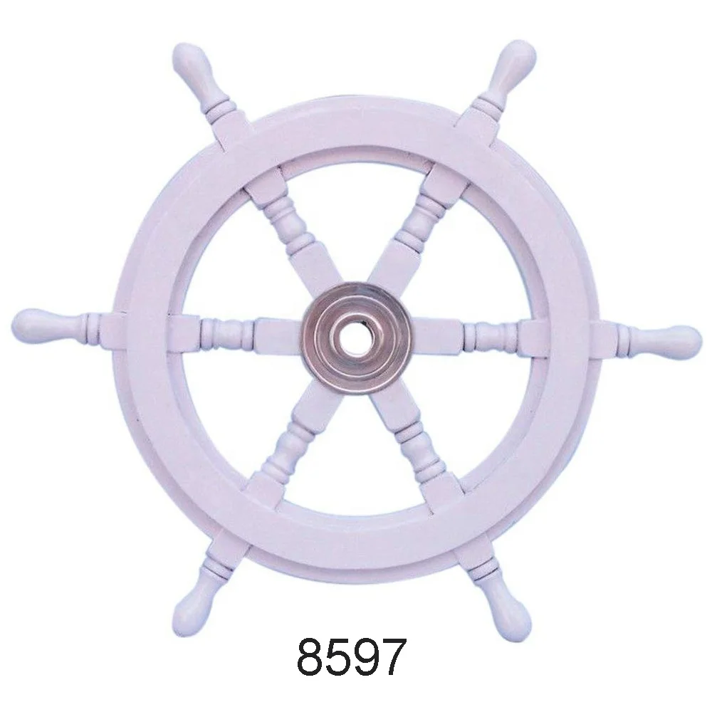 Natural White Color Ship Wheel With Hub And Many Design Ship Starring Wheel For Export Sale And Manufacturing Made in india