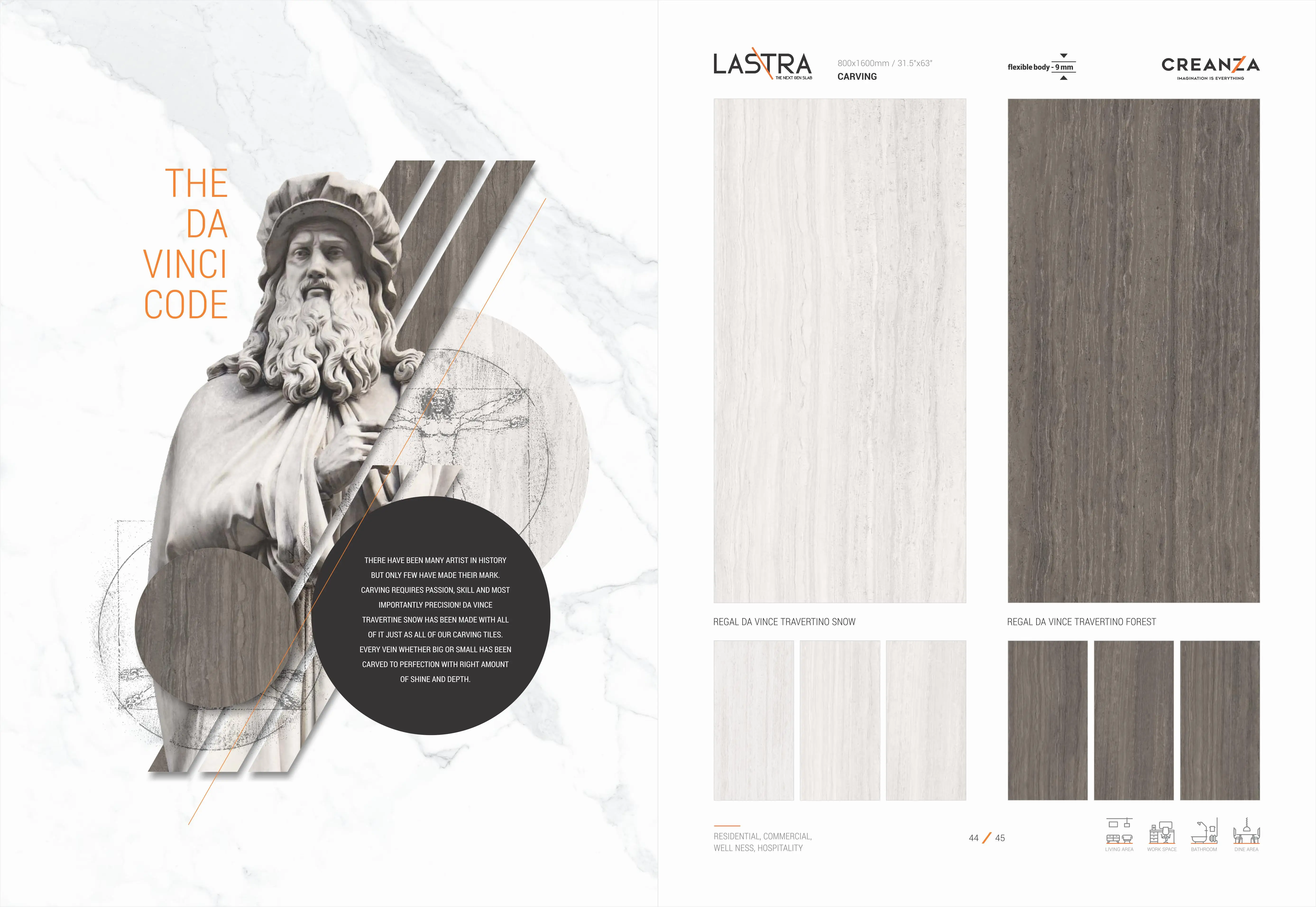 800x1600mm travertine forest slab carving surface for flooring and wall