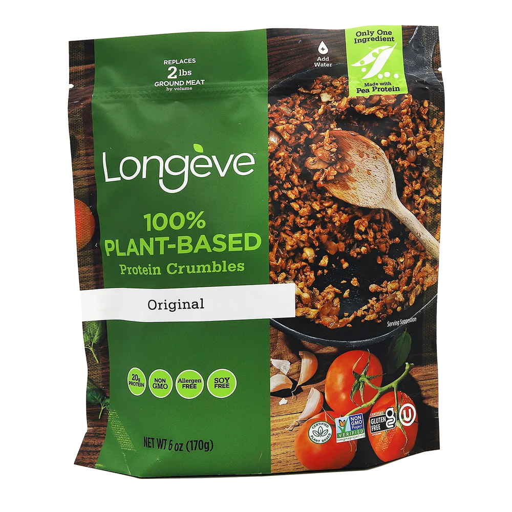 
Longeve Original Plant-based Protein Crumbles plant-based health food allergen free soy free 